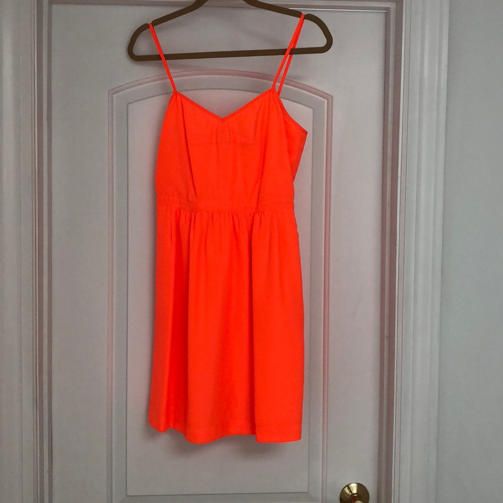 Neon coral standout summer dress